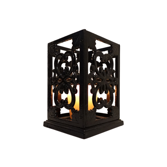 Rustic Black Iron Candle Holder, Perfect for Cozy Nights, 7 Inches Tall