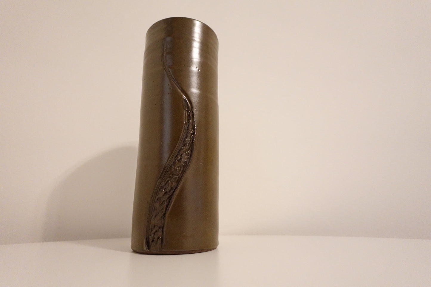 10 in. Tall Vintage Japanese Cylinder Ikebana Vase