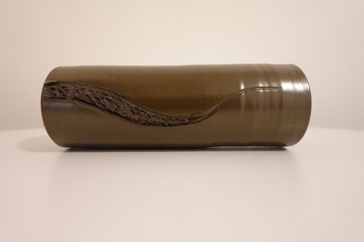10 in. Tall Vintage Japanese Cylinder Ikebana Vase