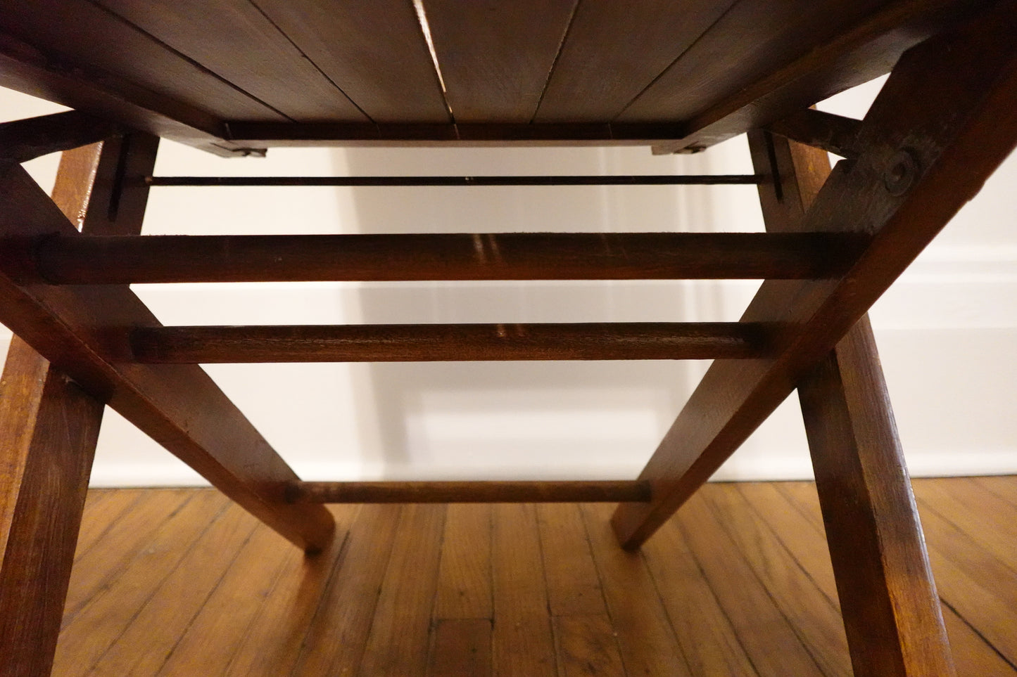 Early 1900s Antique Wood Slatted Folding Chair