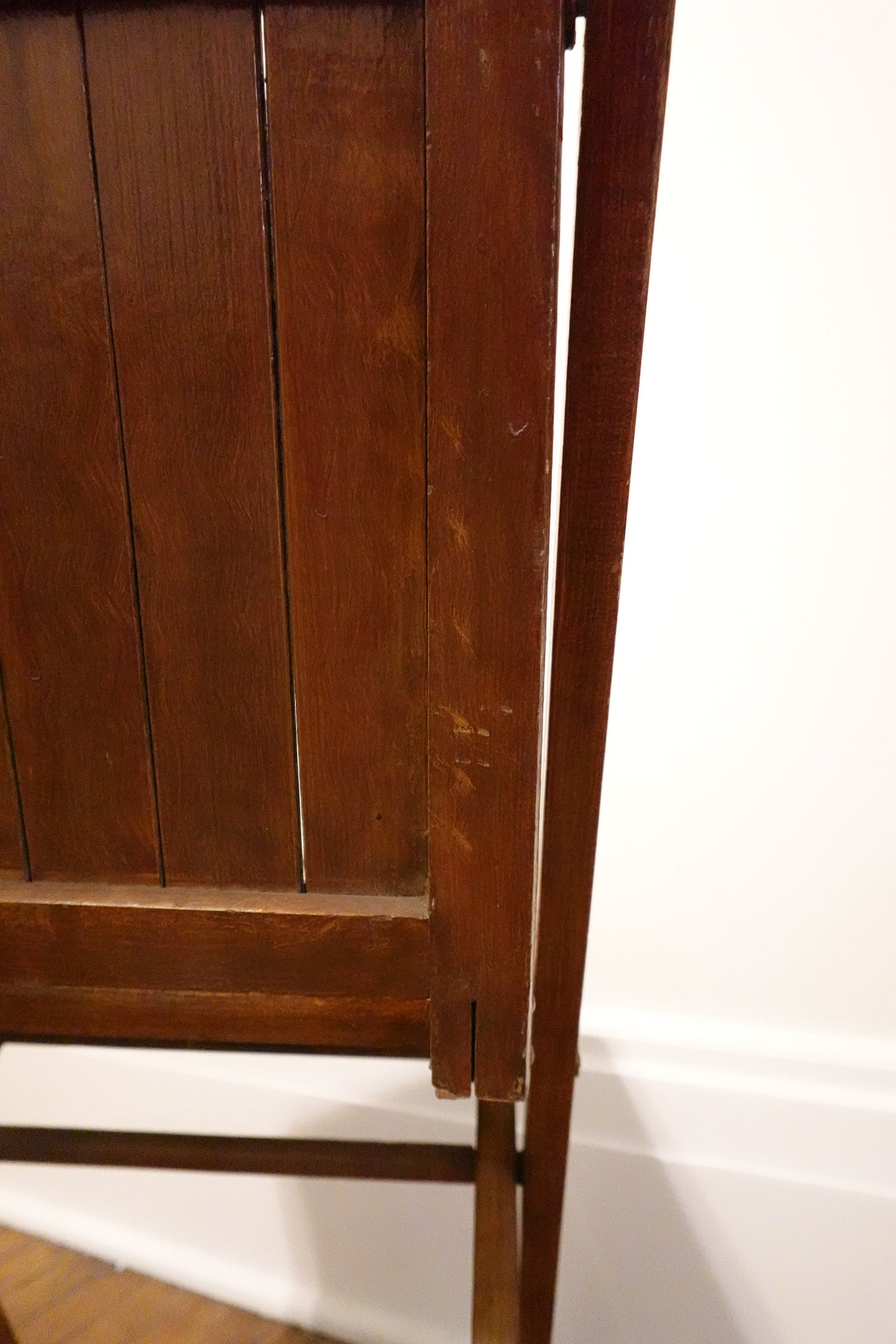 Early 1900s Antique Wood Slatted Folding Chair