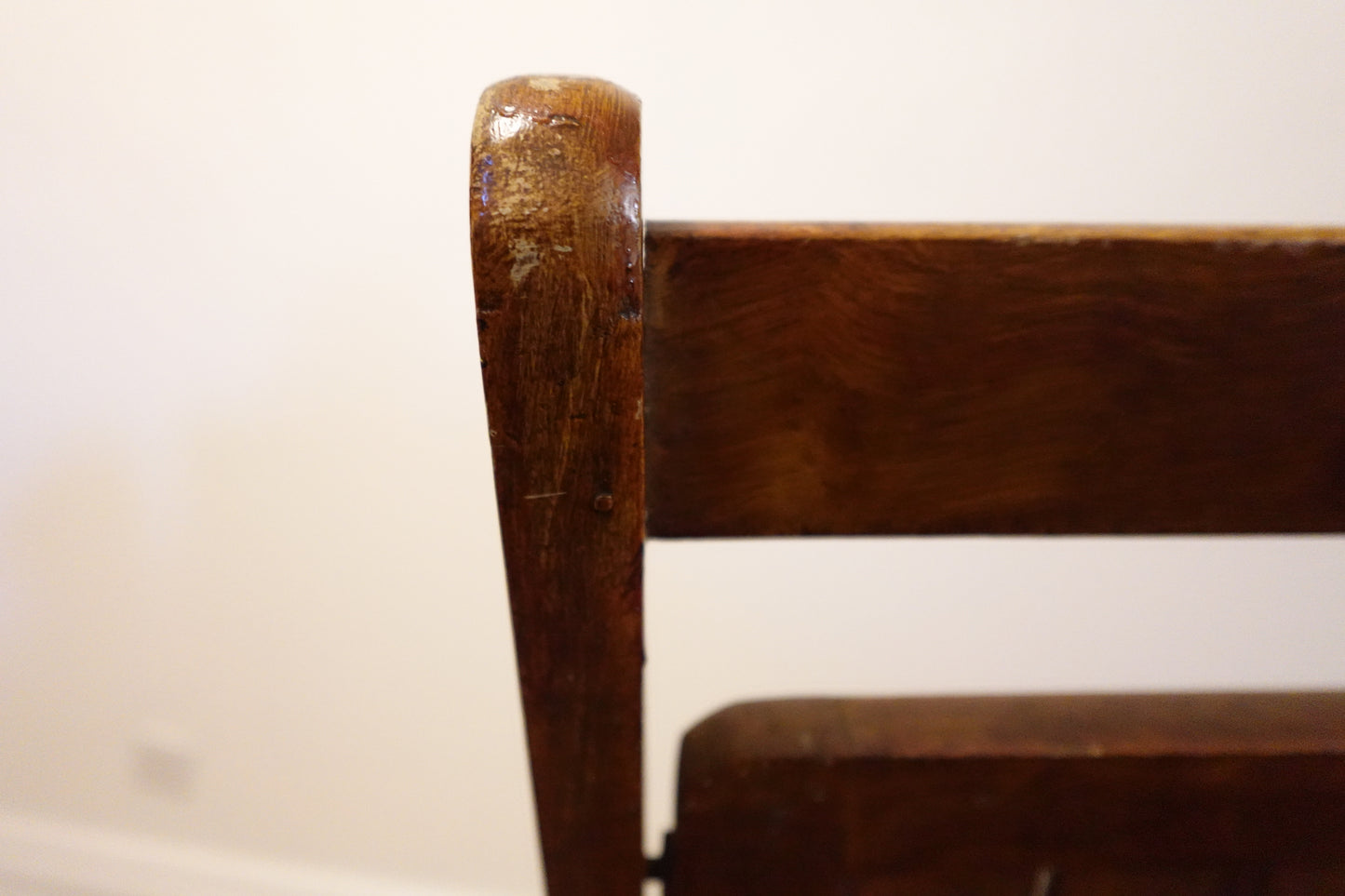 Early 1900s Antique Wood Slatted Folding Chair